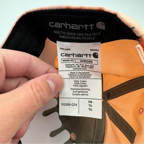 Carhartt Force Odessa Hat Canvas Cap Peach Pink OSFM Adjustable AH0289 - Picture 7 of 7
